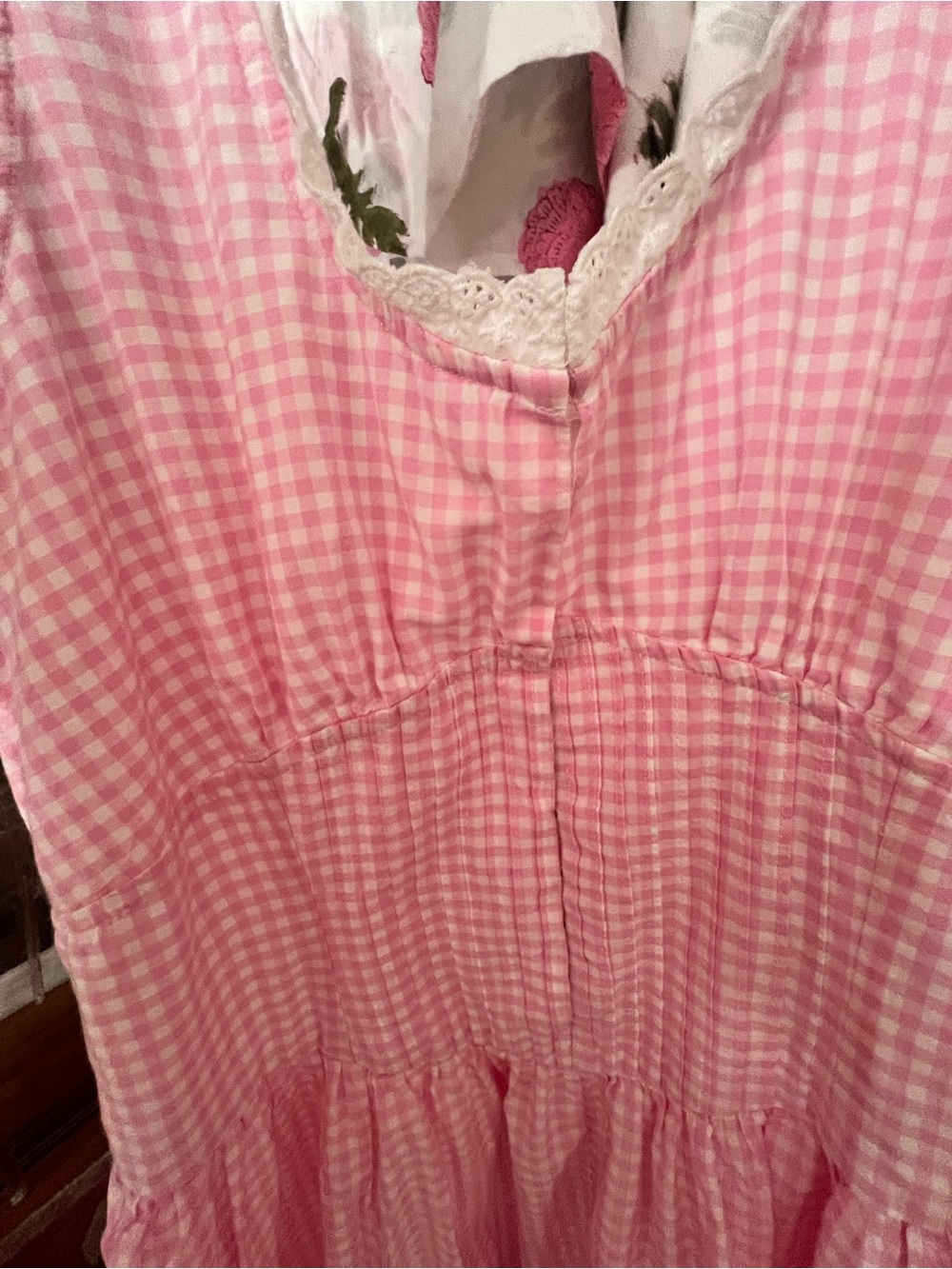 LoveShackFancy Gingham Ceronne Mini Dress in SunKissed Rose - Picture 2 of 14